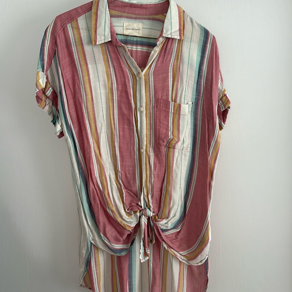 Striped button down